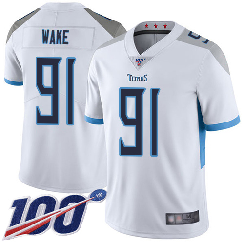 Tennessee Titans Limited White Men Cameron Wake Road Jersey NFL Football #91 100th Season Vapor Untouchable